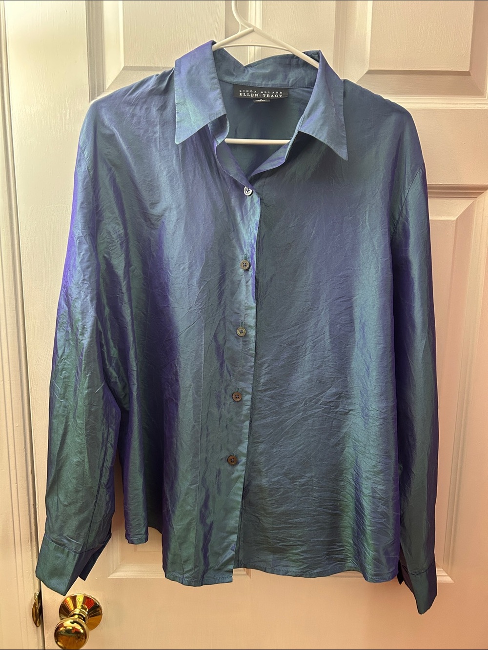 Vintage Linda Allard for Ellen Tracy 100% Silk Blouse size 16